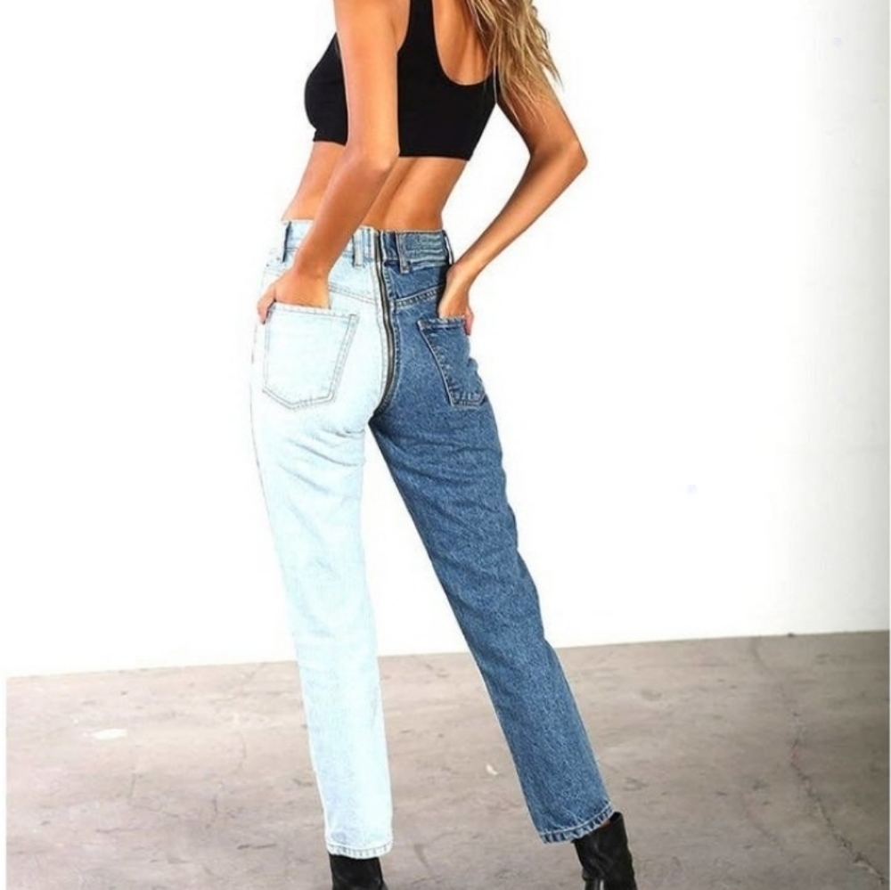 revice denim yin yang slim high waist zipper jeans